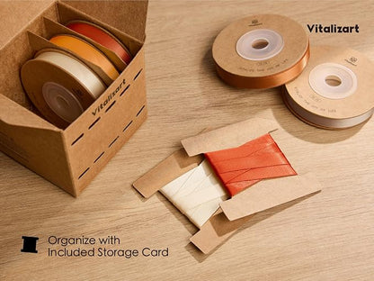 Vitalizart Terracotta Ribbons for Crafts 3/8" x 50Yds Double-Faced Satin | - Image 5