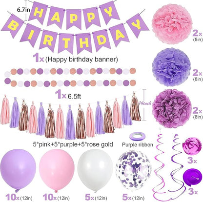 Purple Pink Birthday Party Decorations - Image 2