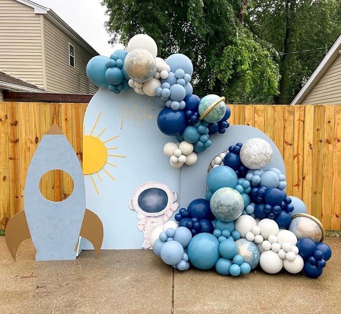 Dusty Blue Double Stuffed Balloons Different Size 115Pcs 5/10/12/18" Slate - Image 6