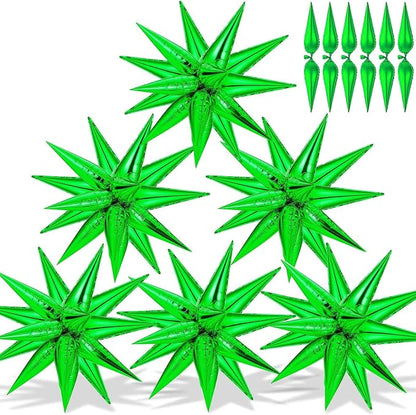 72 PCS Green Star Balloons, Big 26 Inch Explosion Star Foil Balloons, 12 Point by GCTWFYK