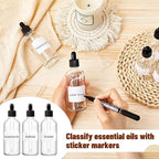 Tessco for you 20 Pack 3.4 oz Glass Dropper Bottles with Glass Eye Droppers for Essential Oils, Empty Oil Bottles with Funnel, Labels and Pipette for Hair Oils Perfume Cosmetic Travel(Clear)