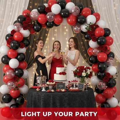 LovesTown 60PCS Black Red Balloon Garland Kit, 12inch Arch Kit Confetti - Image 3
