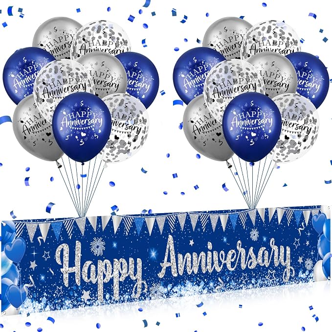 Blue Happy Anniversary Decorations by CASLON