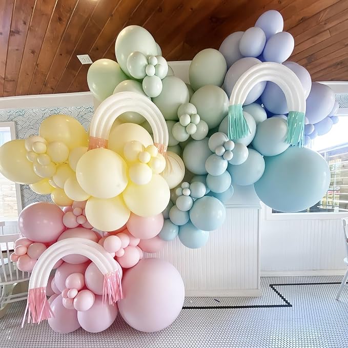 Voircoloria 130pcs Pastel Balloons Garland Arch Kit, 18 12 10 5 Inch | - Image 4