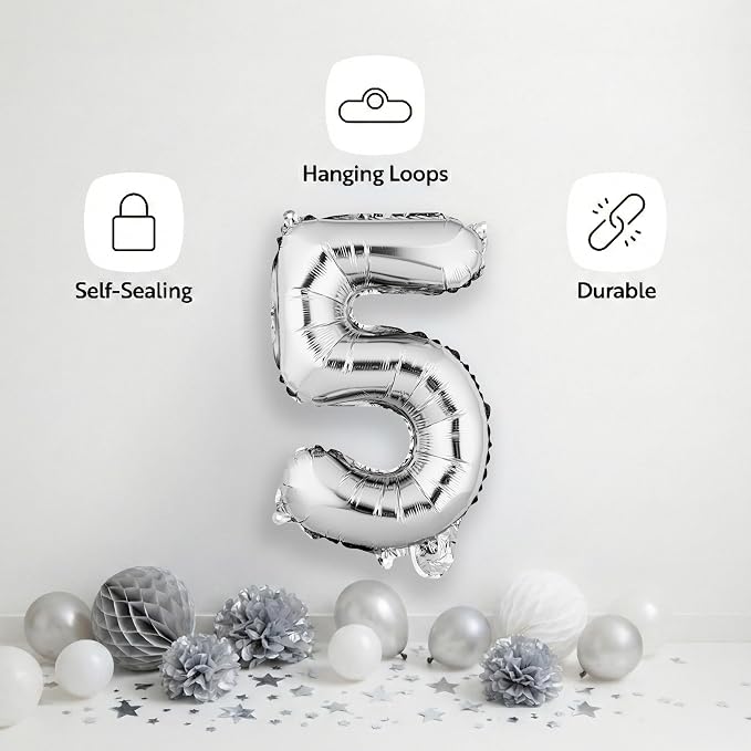 Restaurantware-Balloonify 16 Inch Number Balloon, 1 Digital Party Balloon - Image 4