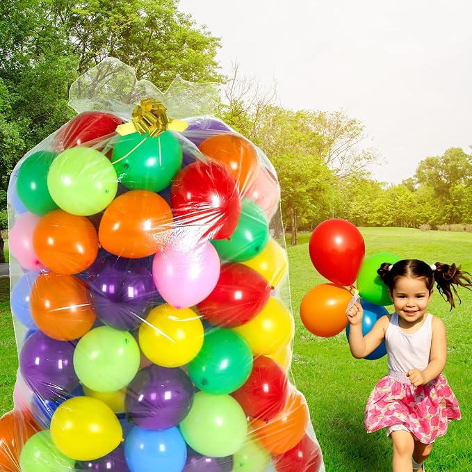 Gejoy 2 Pcs 106''x71''large Balloon Transport Bags 120 Pcs 12'' Rainbow Party - Image 4