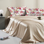 Satin Pillowcase 1 Pack-Rose Flower Floral Silky Pillow Cover for Hair and Skin,Standard Size 20x26 Inch Soft Cooling Printed Pillow Cases with Hidden Zipper,Gifts for Women Men