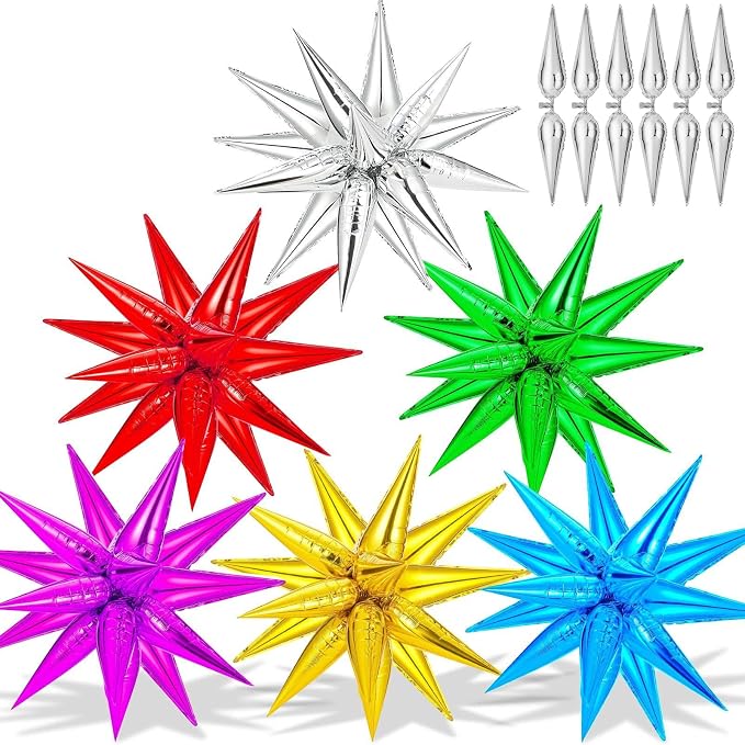 72 PCS Star Balloons, Big 26 Inch Star Cone Balloons Metallic, Colorful by GCTWFYK