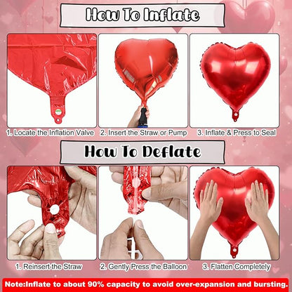32 Inch Large Red Heart Balloons - Image 3