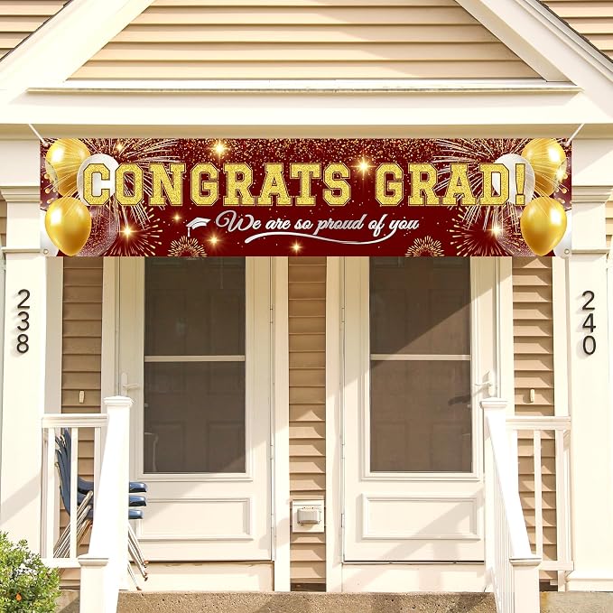 Graduation Banner Decorations | Class of 2026 Congrats Grad Banner Yard Outdoor - Image 5