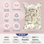 Blissy Silk Pillowcase - 100% Pure Mulberry Silk - 22 Momme 6A High-Grade Fibers - Silk Pillow Cover for Hair & Skin - Regular, Queen & King (Nicole Miller - NY to Paris, Standard)