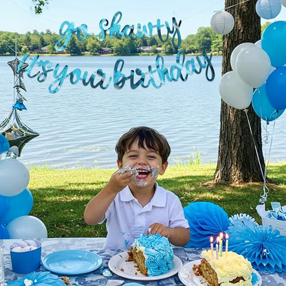 BEISHIDA Double-sided Lake Blue Go Shawty It's Your Birthday Banner Decor | - Image 5