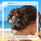 12 Pcs Claw Clips, Multi-Shapes Hair Clips for Women Girls, Non-Slip Large Jaw Claw Clips for Thick Thin Curly Hair Accessories (Clear)