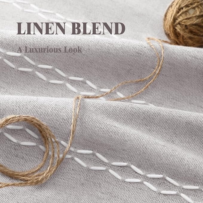 Grey 100% Boho Blackout Curtains 84 Inch 2 Panels - Image 4