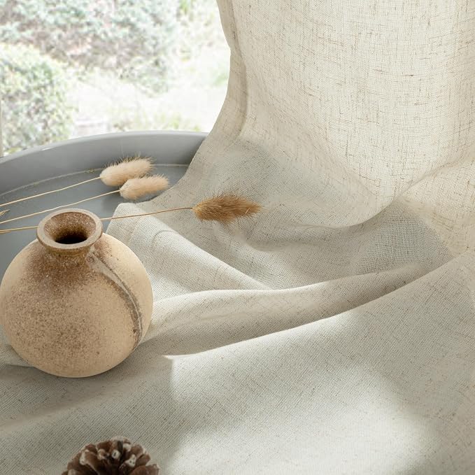 YoungsTex 80 Inch Length Linen Curtains - Image 5