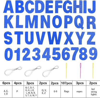 TaoBary 112 Pcs DIY Letter Kit Glitter Customizable Banner Letters Include 107 - Image 4