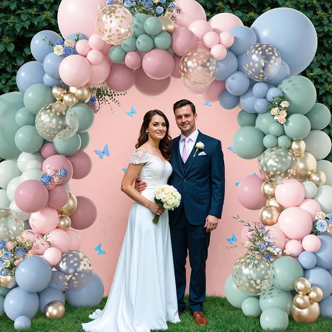 Amandir 173Pcs Pink Blue Green Balloon Arch Garland Kit | Dusty Baby Pink Mauve - Image 5