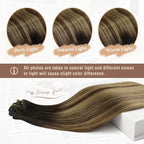 Ve Sunny 24 Inch Hair Extensions Real Human Hair Clip ins Balayage Clip in Hair Extensions Remy Hair Extensions Clip ins for Daily Use 120g