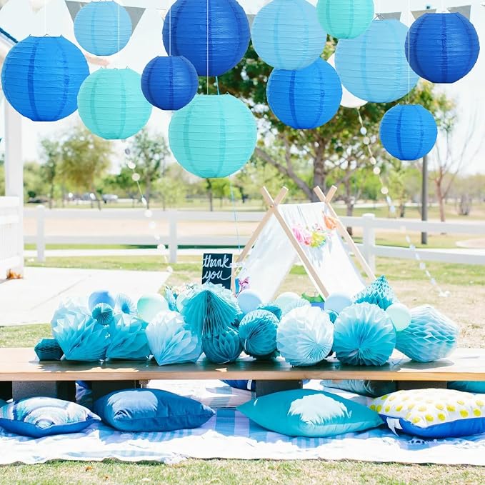 BEISHIDA Sea Mix Paper Lanterns 16Pcs 6/8/10 Inch Round Chinese Lamp | Paper - Image 5