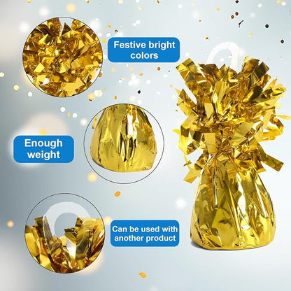 Frcctre 24 Pack Golden Balloon Weights Metallic Anchors Balloon Holder Foil - Image 4