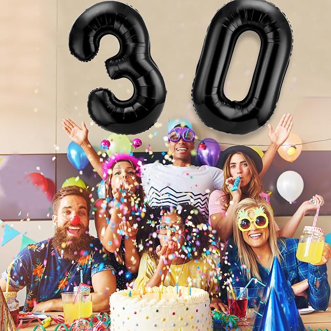 Gejoy 40 Inch Number 30 Balloons Jumbo 30 Foil Giant Number 30 Balloons - Image 5