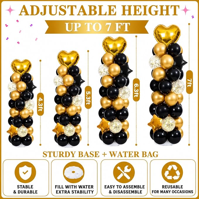 Balloon Towers Set of 2, Balloon Column Stand - Image 4