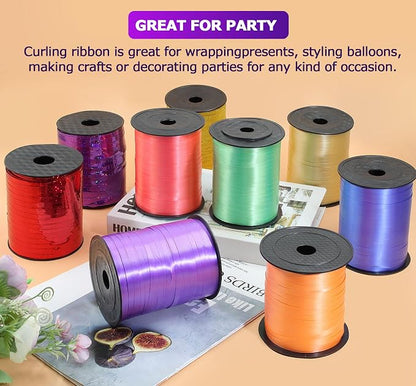 Luomorgo Gold Curling Ribbon, 500 Yards/1 Roll Balloon Ribbon | Plastic Thin - Image 5