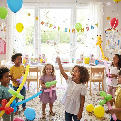 RUBFAC 260 Balloons Clear Long Skinny Latex Balloons, Balloons - Image 6