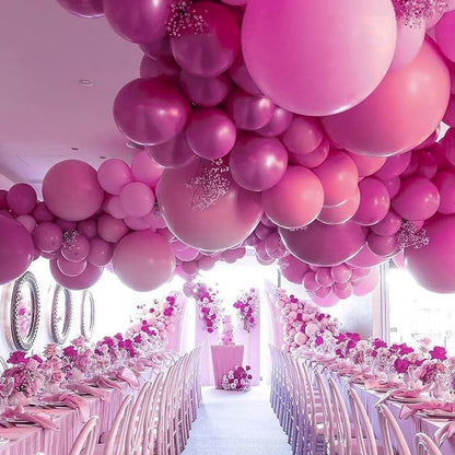 PartyWoo Hot Pink Balloons 140pcs Magenta Fuchsia Dark Pink Color | 18 12 10 5 - Image 4