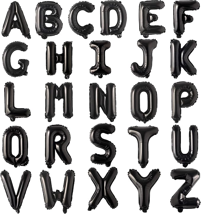 Letter Balloons 16 Inch Mylar Foil Alphabet Letter A-Z Balloons Set by LIOZEOKUN