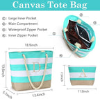 YOOLIFE Beach Bags for Women - Travel Canvas Beach Tote, Pool Waterproof Bag, Travel Essentials, Gifts for Women Birthday