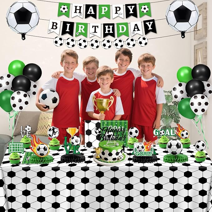 Soccer Birthday Party Decorations Includes Banner, Foil & Latex Balloons - Image 6