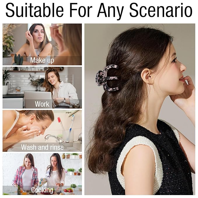 Large Octopus Hair Clips for Women with Thick Hair, Tortoise Shell Octopus Claw Clips | Non-Slip Strong Hold Jaw Clamps, Fashion Hair Barrettes & Bobby Pins