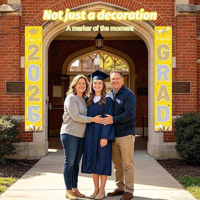 Graduation Decorations 2026, Class of 2026 Banner Congrats Grad | Yellow Porch - Image 6