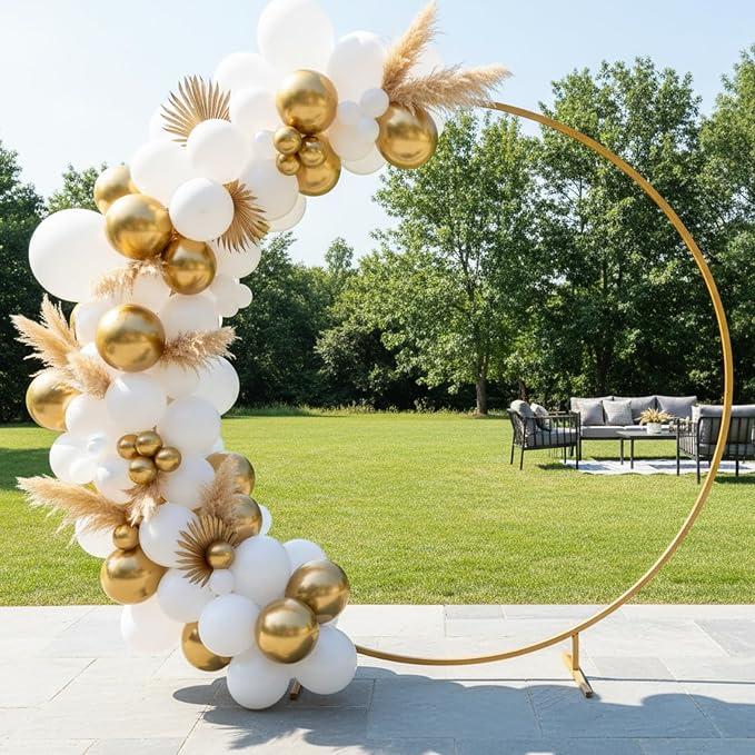 RUBFAC White and Gold Balloons 129pcs Different Size 18 12 10 5 Inch | Latex - Image 5