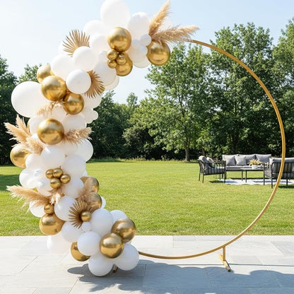 RUBFAC White and Gold Balloons 129pcs Different Size 18 12 10 5 Inch | Latex - Image 5