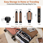 Hair Styler Hair Dryer Brush - 110,000 RPM High-Speed Hot Air Styler,Multi Stylers with Auto-Wrap Curler, Professional Blow Dryer Brush for Fast Curling Volumizing Styling (Black-Caramel)