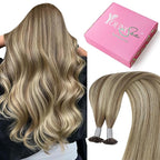 YoungSee Human Hair K Tip Hair Extensions Balayage Light Brown and Platinum Blonde Ktips Remy Hair Extensions 1G/S 50G 20In