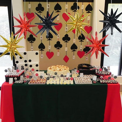 TONIFUL 8 Pcs Explosion Star Balloons Black Red Gold Foil Party Decorations | - Image 6