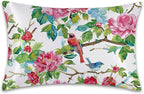 Pink Roses Flowers and Red Birds Satin Pillow Case Queen Size,Soft Pillowcases for Hair and Skin Similar to Silk,Pillowcases with Hidden Zipper Bedding Accessories,20X30 Inches,1 Pack