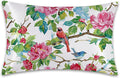 Satin Pillowcase 1 Pack-Pink Roses Flowers and Red Birds Silky Pillow Cover for Hair and Skin,King Size 20x36 Inch Soft Cooling Printed Pillow Cases with Hidden Zipper,Gifts for Women Men