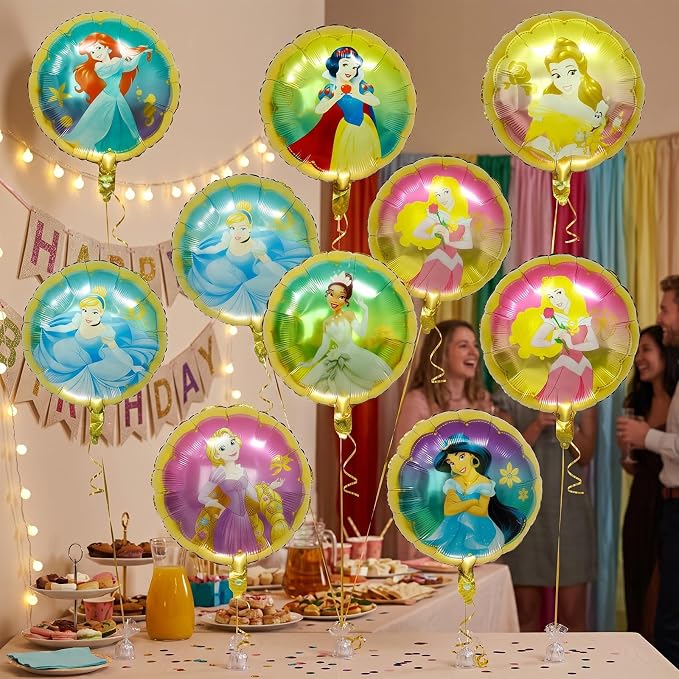 8pcs princess Foil Balloons Theme Birthday Party Supplies 8pc Balloon Bouquet - Image 6