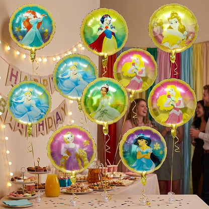 8pcs princess Foil Balloons Theme Birthday Party Supplies 8pc Balloon Bouquet - Image 6