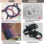Hair Ties For Girls and Women, Boho Hair Ties Set of 12, Elastic Hair Bands, Hair Tie Bracelet, Ponytail Holders for Daily Life, Sport, Cooking, Working