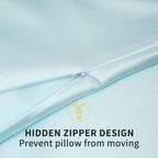 ZIMASILK 100% Pure Mulberry Silk Pillowcase for Hair and Skin Health,Soft and Smooth,Both Sides Premium Grade 6A Silk,600 Thread Count,with Hidden Zipper,1pc (King 20''x36'', Powder Blue)