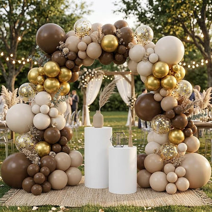 RUBFAC Brown Balloon Garland Arch Kit 129pcs Different Sizes | Latex Balloons - Image 5