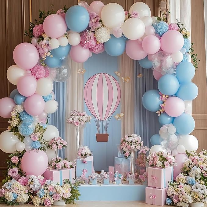 RUBFAC Gender Reveal Pink and Blue Balloons Party Decorations 129pcs | - Image 5