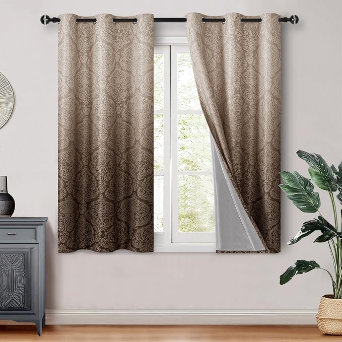 DWCN 100% Blackout Curtains for Bedroom 54 Inch Long by DWCN