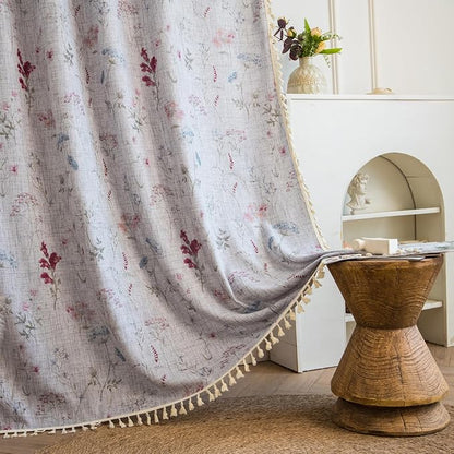 ENJOYBRIDAL Floral Curtains 63 Inch Long Semi Sheer Cute Drapes Light Filtering - Image 5