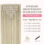 GOO GOO Clip-in Hair Extensions Real Human Hair, Remy Human Hair Extensions Clip ins for Women, Natural Human Hair, 22inch 150g 7Pcs, 17/22/60 Balayage Ash Blonde to Platinum Blonde